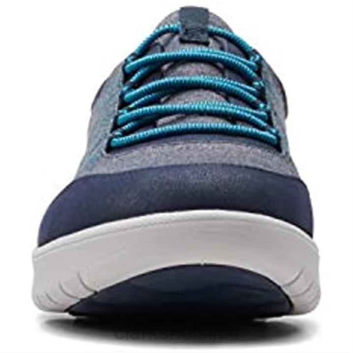 laivastonsininen tekstiili clarks naisten adella holly tennarit Clarks naiset 2DHN2539 laivastonsininen tekstiili