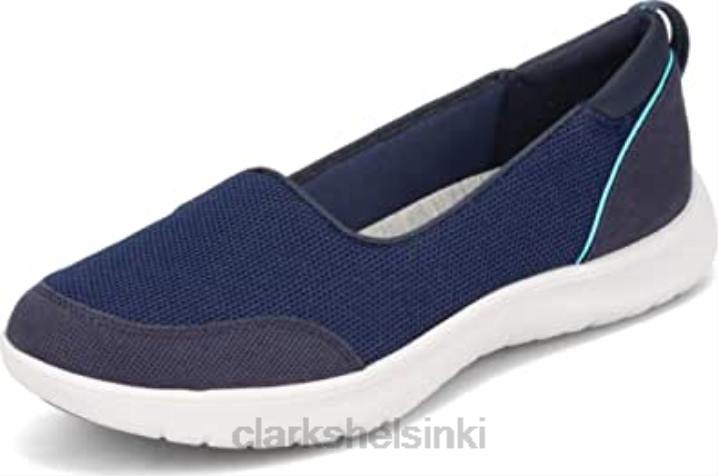 laivastonsininen tekstiili clarks naisten adella poskipunalenkkari Clarks naiset 2DHN667 laivastonsininen tekstiili