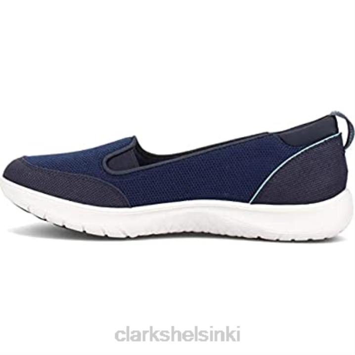 laivastonsininen tekstiili clarks naisten adella poskipunalenkkari Clarks naiset 2DHN667 laivastonsininen tekstiili