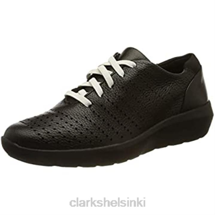 musta nahkainen clarks naisten kayleigh aster tennarit Clarks naiset 2DHN280 musta nahka