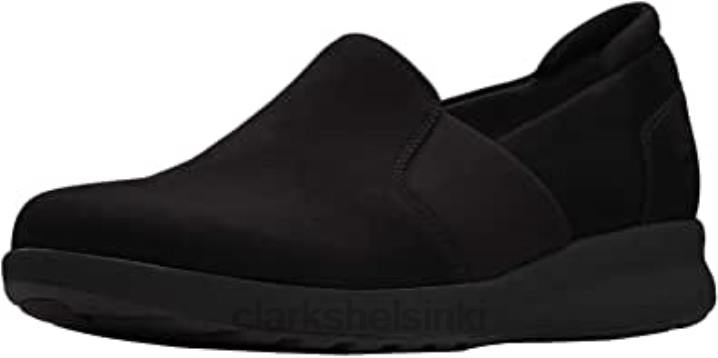 musta nahkainen clarks naisten un adorn step tennarit Clarks naiset 2DHN224 musta nahka
