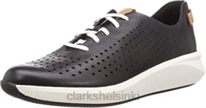 mustat nahkaiset naisten un rio solmiolenkkarit Clarks naiset 2DHN2924 musta nahka