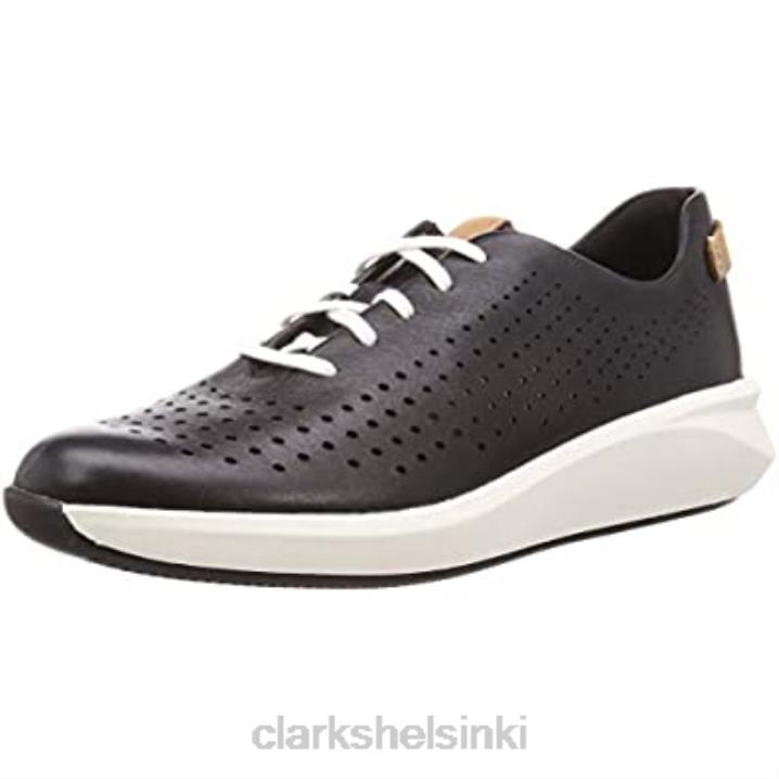 mustat nahkaiset naisten un rio solmiolenkkarit Clarks naiset 2DHN2924 musta nahka