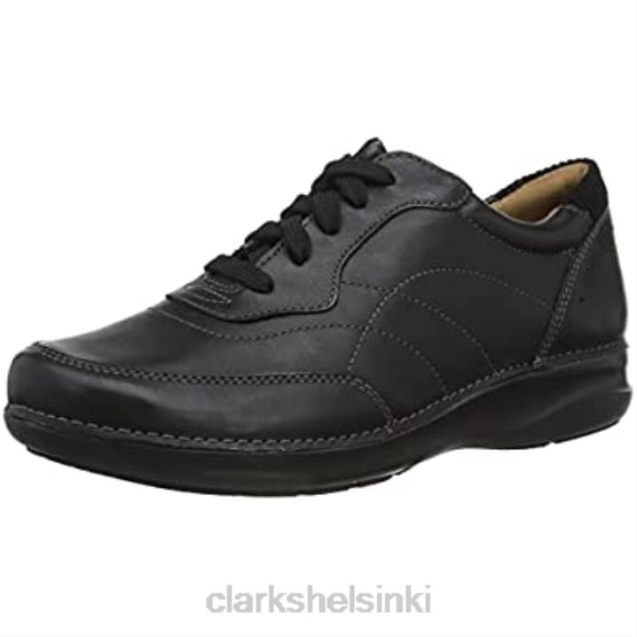 naisten omenasolmio tennarit, musta nahka clarks Clarks naiset 2DHN1742 musta nahka