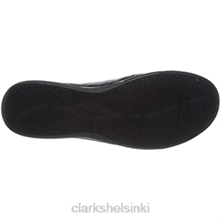naisten omenasolmio tennarit, musta nahka clarks Clarks naiset 2DHN1742 musta nahka