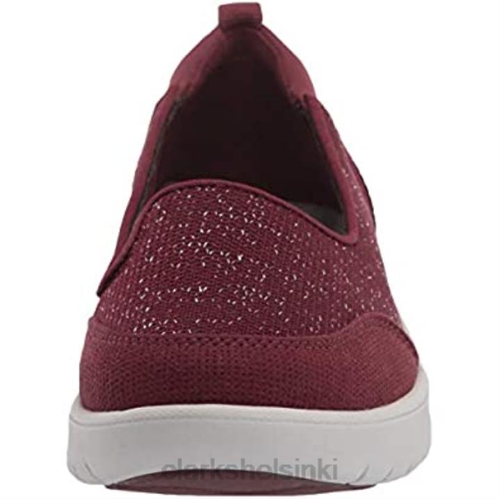 viininpunainen tekstiili clarks naisten adella poskipunalenkkari Clarks naiset 2DHN1904 viininpunainen tekstiili