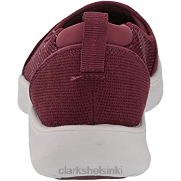 viininpunainen tekstiili clarks naisten adella poskipunalenkkari Clarks naiset 2DHN1904 viininpunainen tekstiili