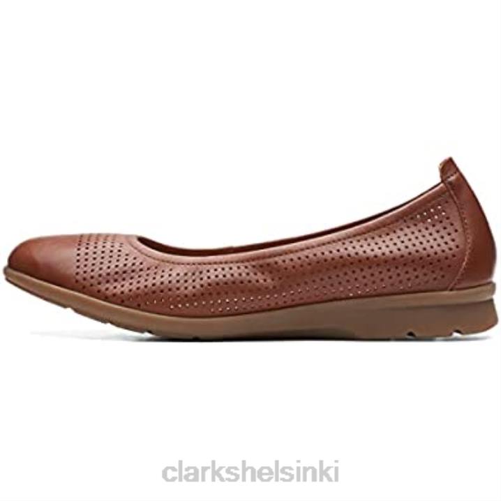 clarks metallinen nahka/valkoinen pohja naisten jenette ease baletti flat Clarks naiset 2DHN1921