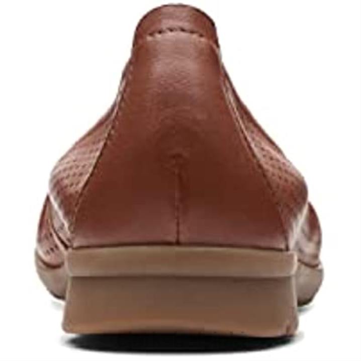 clarks metallinen nahka/valkoinen pohja naisten jenette ease baletti flat Clarks naiset 2DHN1921