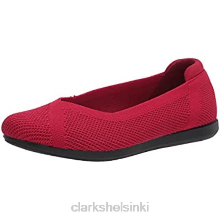 clarks naisten carly toive baletti litteä punainen neule Clarks naiset 2DHN1762 punainen neule