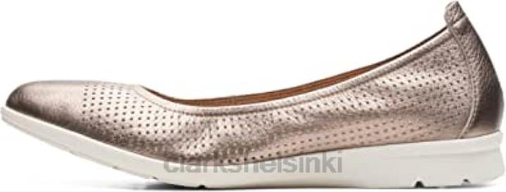 clarks naisten jenette easy baletti litteä metallinen Clarks naiset 2DHN2402