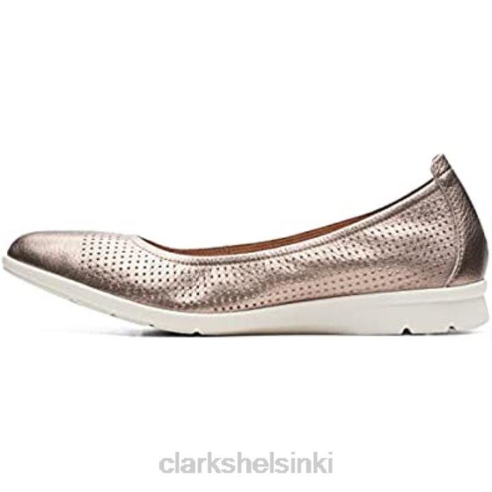 clarks naisten jenette easy baletti litteä metallinen nahka Clarks naiset 2DHN2394