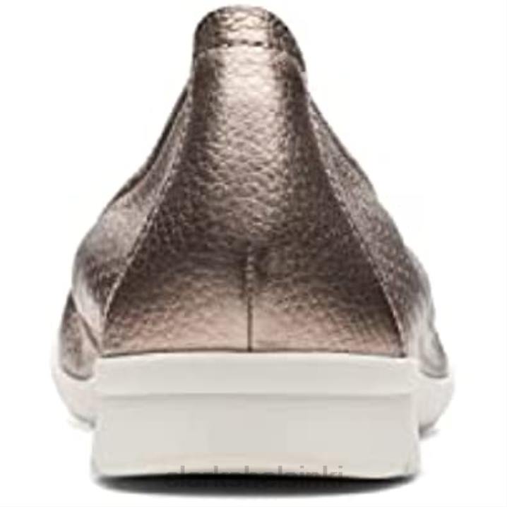clarks naisten jenette easy baletti litteä metallinen nahka Clarks naiset 2DHN2394