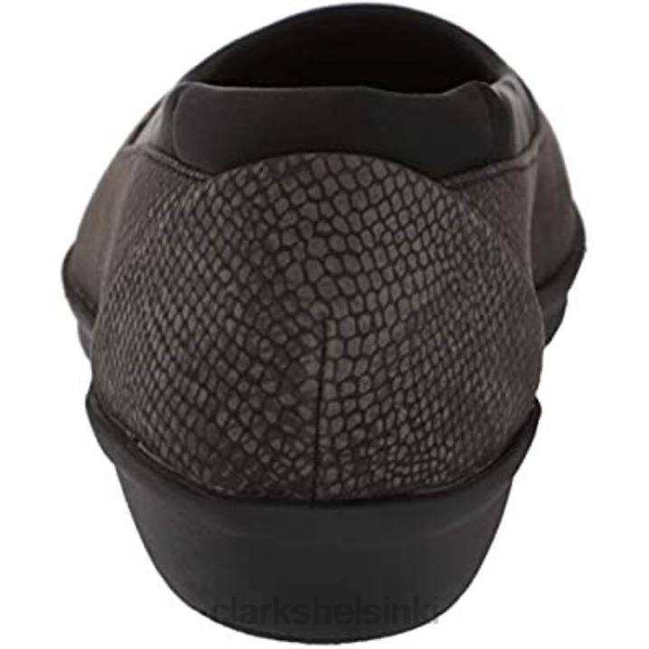 clarks naisten matala baletti flat black käärmeprintti synteettinen Clarks naiset 2DHN578