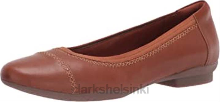 clarks naisten sara orchid baletti litteä karamelli nahka Clarks naiset 2DHN1658 karamelli nahkaa