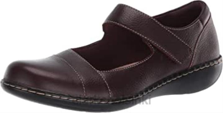 naisten ashland bliss mary jane flat clarks viininpunainen nahka Clarks naiset 2DHN1589 viininpunainen nahka