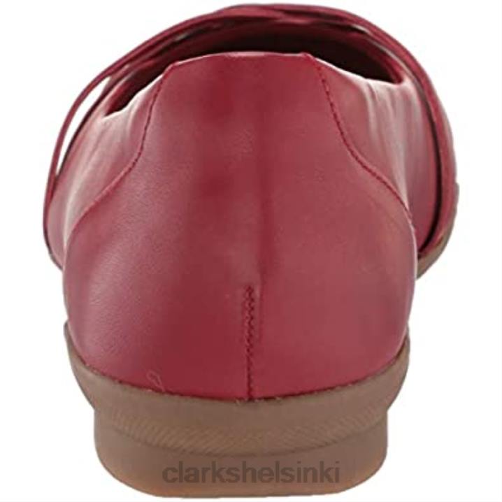 naisten sara apila baletti tasainen clarks punainen nahka Clarks naiset 2DHN1653