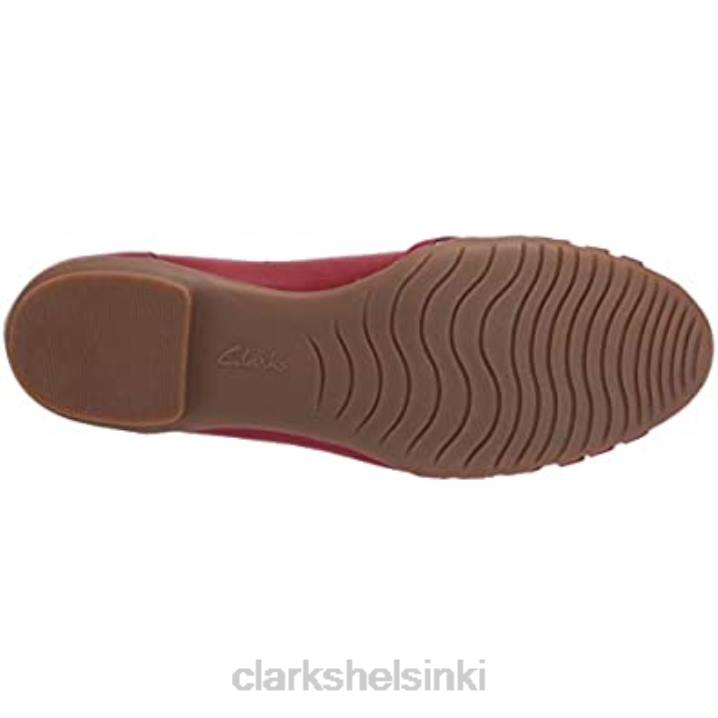 naisten sara apila baletti tasainen clarks punainen nahka Clarks naiset 2DHN1653