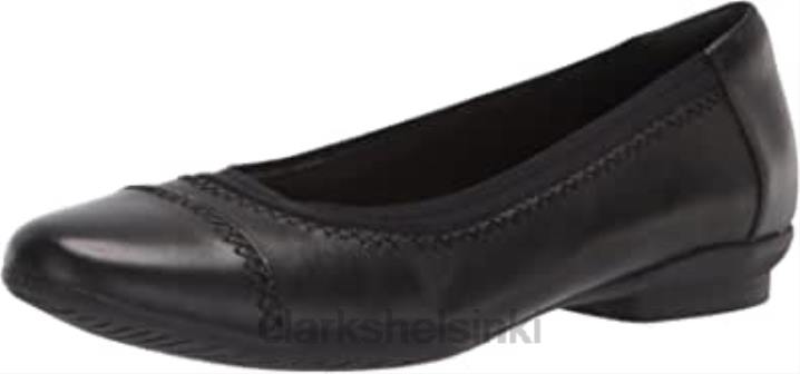 naisten sara bay baletti tasainen clarks musta nahka Clarks naiset 2DHN461