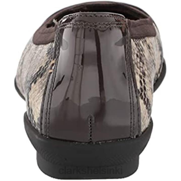 naisten sara orkidea baletti litteä taupe snake patentoitu kombi clarks Clarks naiset 2DHN894 taupe snake patenttiyhdistelmä