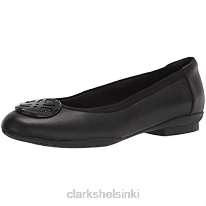 naisten sara wil matala baletti flat clarks musta nahka Clarks naiset 2DHN621 musta nahka