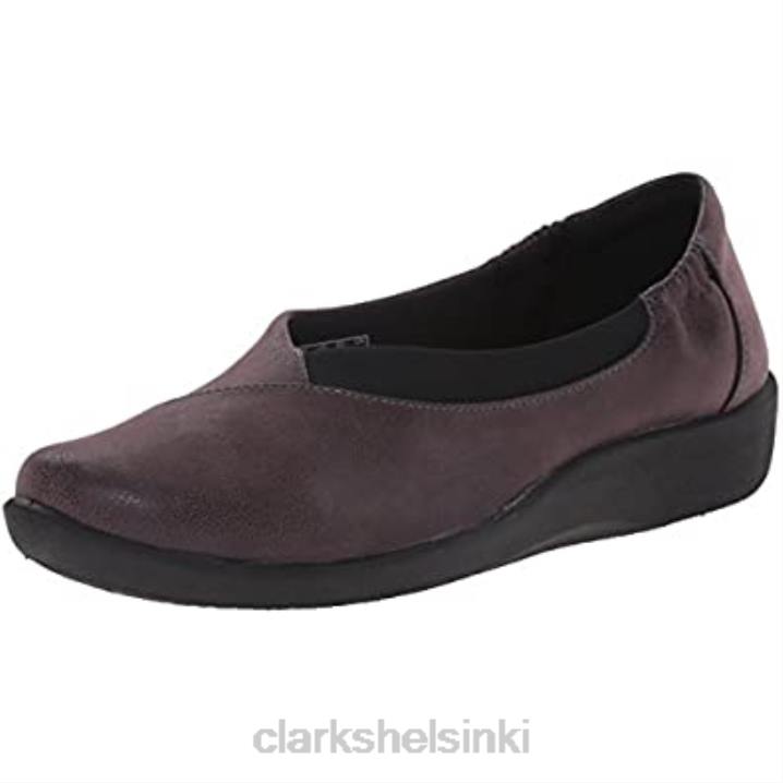 naisten sillian jetay flat clarks purppuranharmaa synteettinen nubukki Clarks naiset 2DHN2389 purppuranharmaa synteettinen nubukki