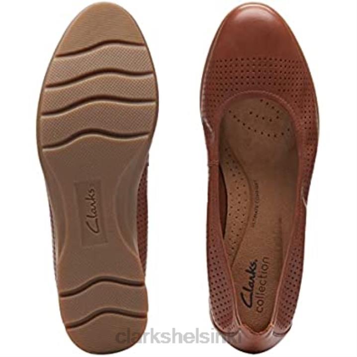 ruskea nahka naisten jenette easy baletti flat clarks Clarks naiset 2DHN1924