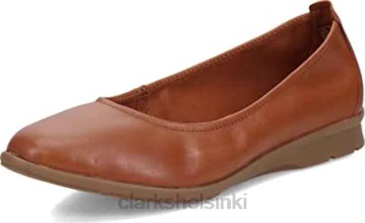 tummanruskea nahka naisten jenette easy baletti flat clarks Clarks naiset 2DHN164 tummanruskea nahka