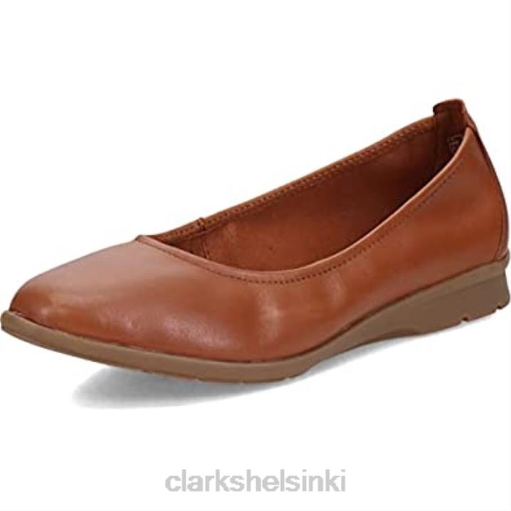 tummanruskea nahka naisten jenette easy baletti flat clarks Clarks naiset 2DHN164 tummanruskea nahka