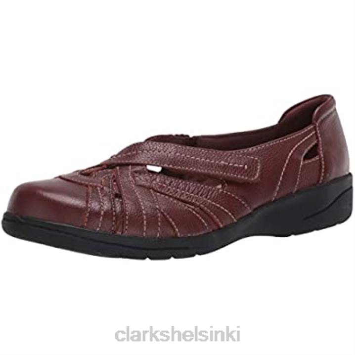 clarks mahoga ny -nahkainen naisten tulppaaniloafer Clarks naiset 2DHN2833 mahonki nahkaa