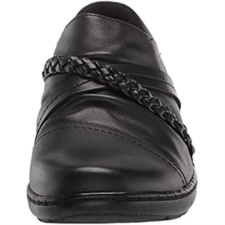 musta nahkainen clarks naisten cora braidshoe loafer Clarks naiset 2DHN803 musta nahka