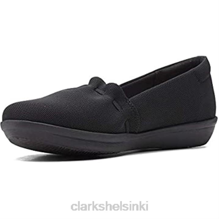 naisten ayla shine loafer litteät mustat tekstiiliklarkit Clarks naiset 2DHN230