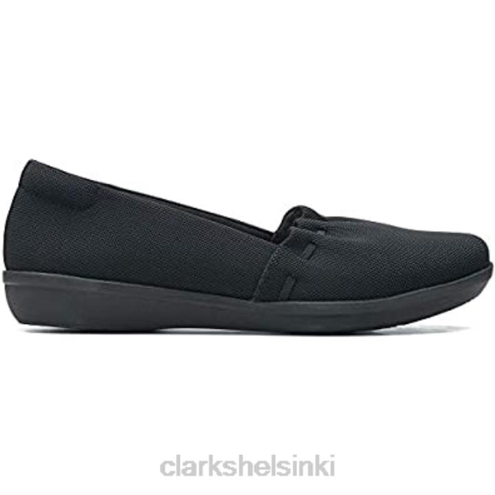 naisten ayla shine loafer litteät mustat tekstiiliklarkit Clarks naiset 2DHN230