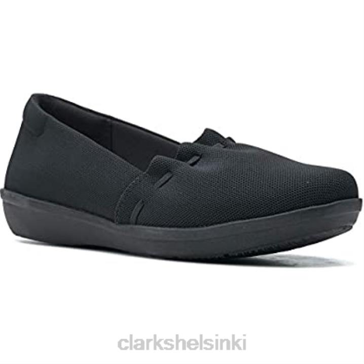 naisten ayla shine loafer litteät mustat tekstiiliklarkit Clarks naiset 2DHN230
