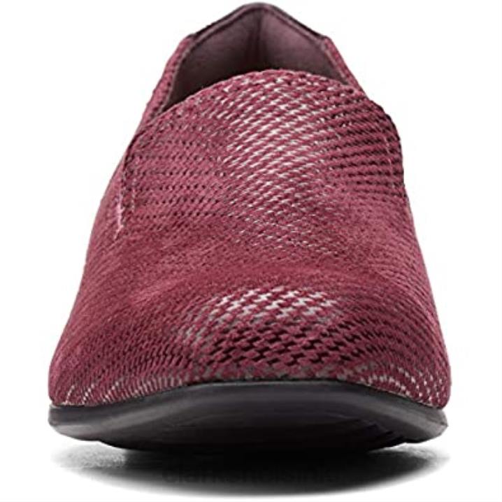 naisten juliet hanley loafer clarks viininpunainen koronnahka Clarks naiset 2DHN1053 viininpunainen koronnahka