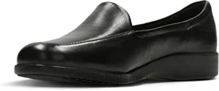 naisten loafer flats kengät georgia musta nahka clarks Clarks naiset 2DHN669