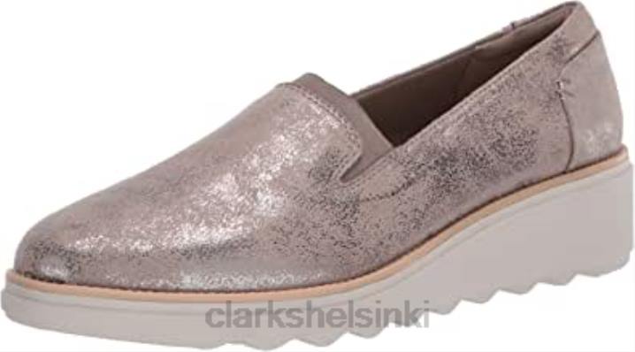 naisten sharon dolly loafer tinametalliset tekstiilit Clarks naiset 2DHN2318 tinametallinen tekstiili
