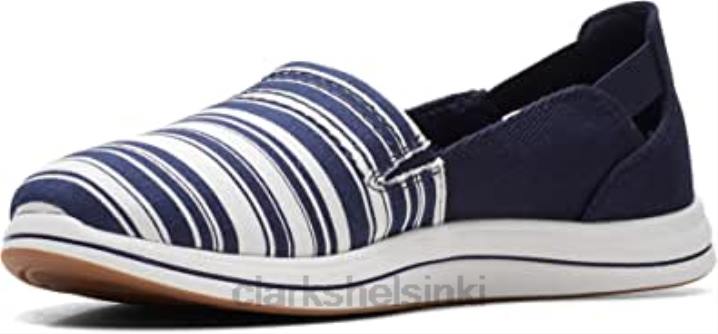naisten tuulahdus loafer laivasto/valkoinen canvas clarks Clarks naiset 2DHN1614