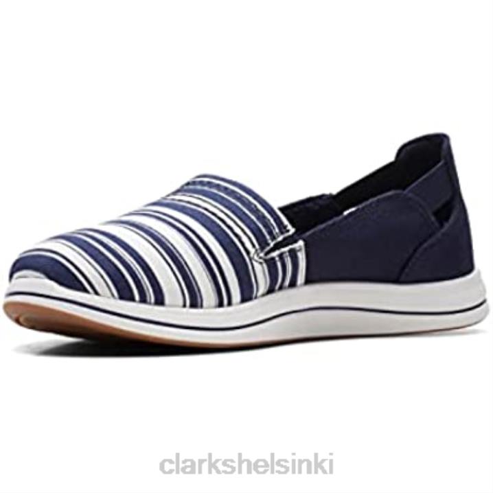 naisten tuulahdus loafer laivasto/valkoinen canvas clarks Clarks naiset 2DHN1614