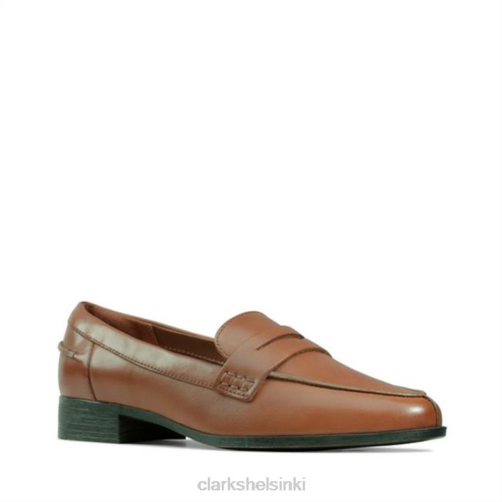 tan nahka clarks hamble loafer tan nahka Clarks naiset 2DHN5083 ruskea nahka