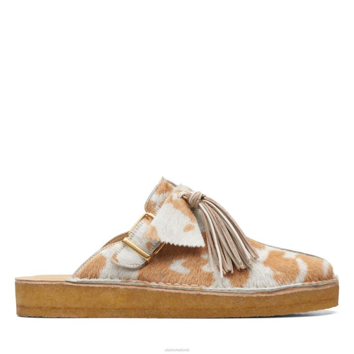 clarks tan cow print vaellus muuli Clarks naiset 2DHN3417 ruskea lehmän printti