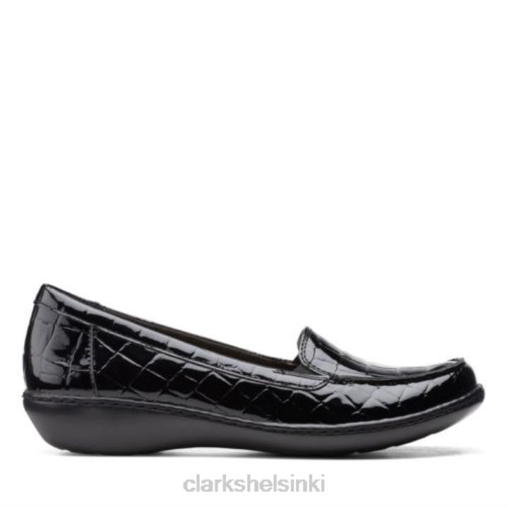 clarks black pat/croc ashland jam Clarks naiset 2DHN3945 musta pata/croc