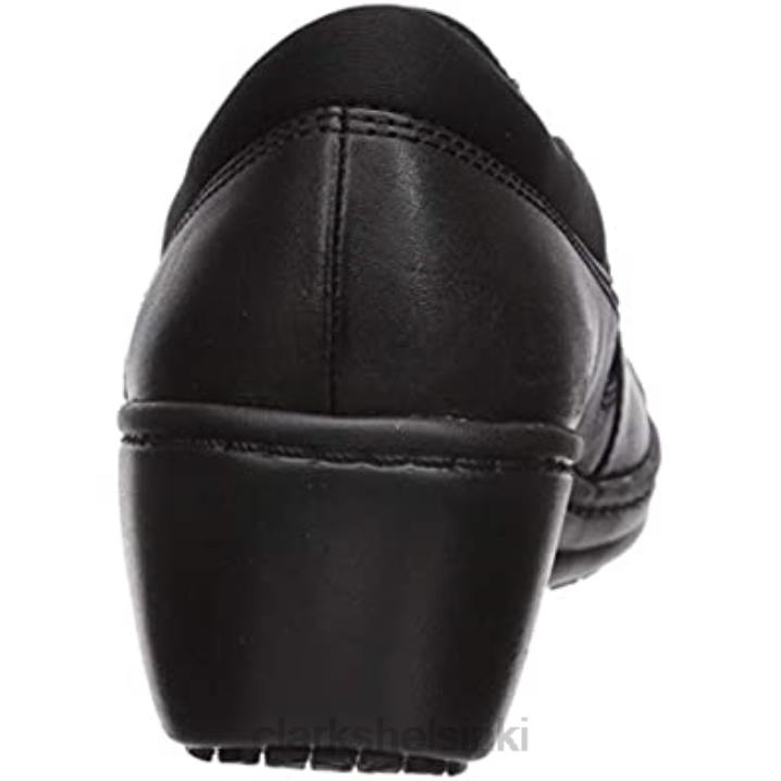 clarks mustat nahkaiset naisten korkeat kengät Clarks naiset 2DHN169 musta nahka