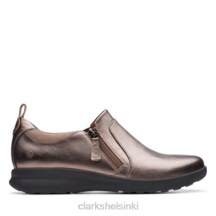 clarks un koristaa vetoketjulla metallia Clarks naiset 2DHN4034 kivimetallinen