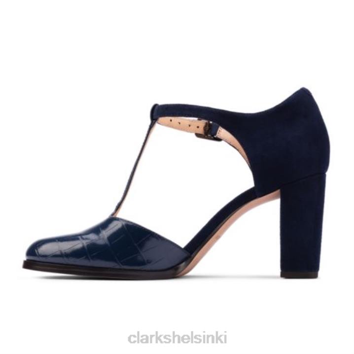 navy croc clarks kayl85 tbar 2 Clarks naiset 2DHN4040 laivaston värinen kroko