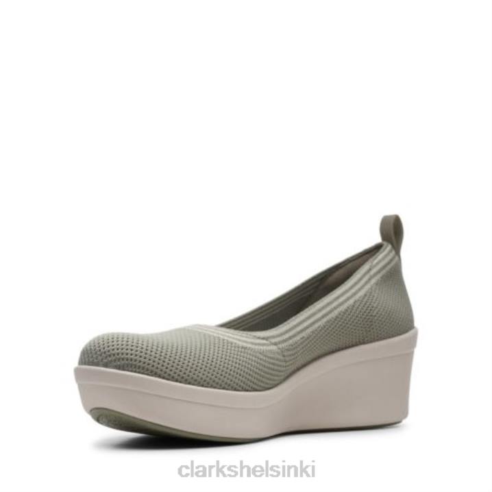 pölyinen oliivi tekstiili clarks step rose saniainen Clarks naiset 2DHN4035 pölyinen oliivitekstiili