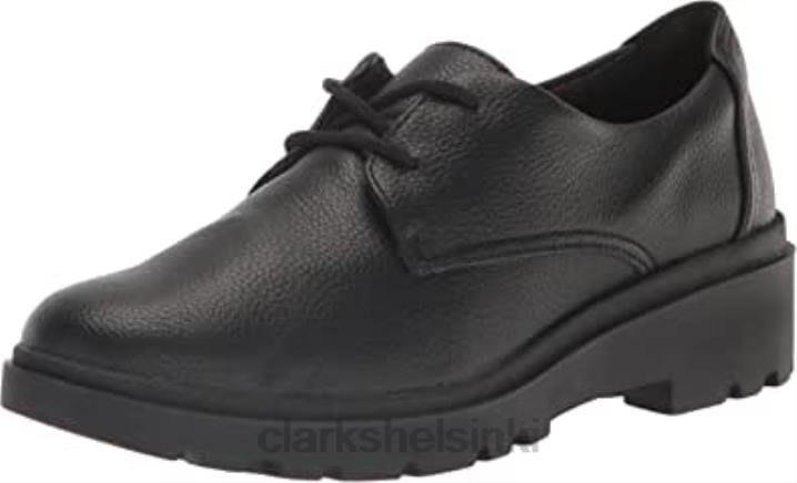 naisten calla ruby ​​oxford litteät mustat nahkaiset clarkit Clarks naiset 2DHN2014 musta nahka