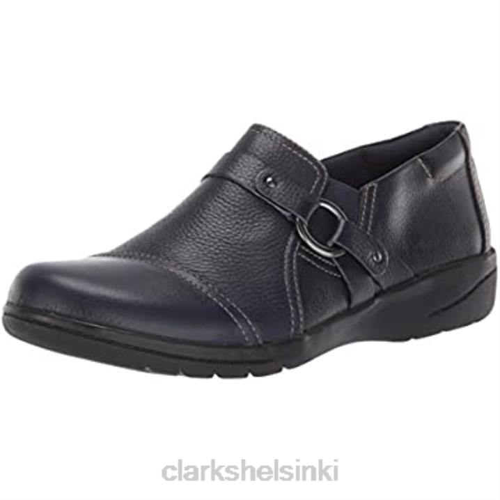 clarks laivastonsininen nahkainen naisten cheyn fame -pumppu Clarks naiset 2DHN1737 laivastonsininen nahka