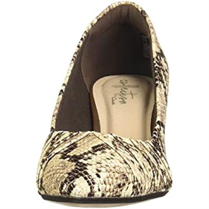 clarks naisten linvale kruunupumppu taupe käärme synteettinen Clarks naiset 2DHN2986 synteettinen taupe käärme