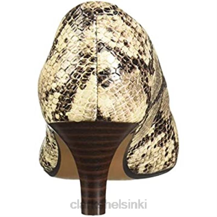 clarks naisten linvale kruunupumppu taupe käärme synteettinen Clarks naiset 2DHN2986 synteettinen taupe käärme